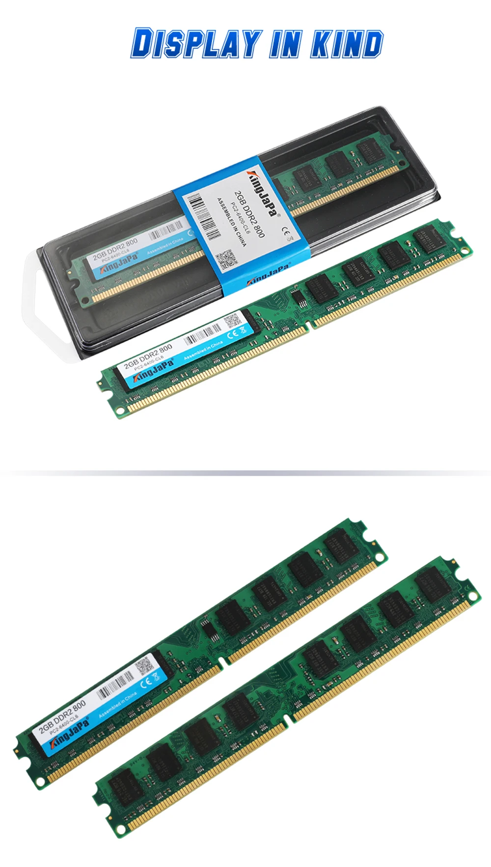 Kingjapa DDR2, 2 Гб, 800 МГц, PC2-6400, настольный ПК, Память DIMM, оперативная память для системы AMD, высокая совместимость, 240 контактов, 667 МГц, Новинка