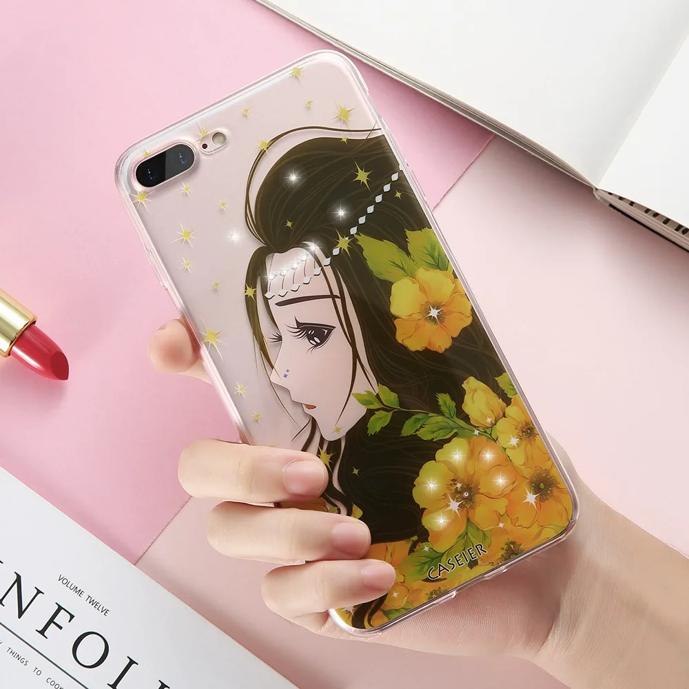 CASEIER милый чехол для телефона iPhone 7 8 6 6s Plus Чехлы Блестящий Мягкий SE 5 5S se Funda Capinha Capa |