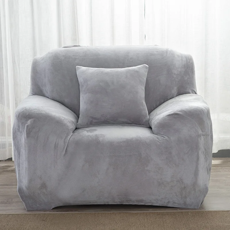 light grey Толстые плюшевые бархатные диван Чехол универсальный эластичный диван slicover Гостиная секционные диванные покрывала из спандекса, 1/2/3/4 местный - Цвет: light grey