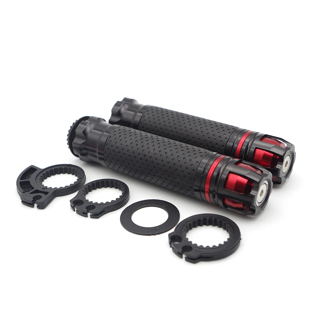 Red Rubber Porous Motorcycle Handle grips Anti Vibration Universal Accessories for aprilia decal honda cb1000r bajaj dominar 400 - Цвет: Red