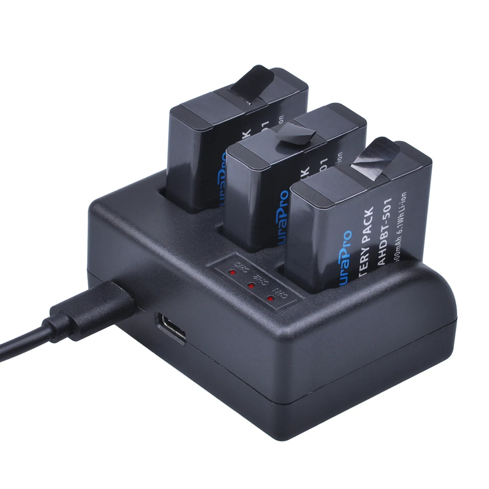 DuraPro 1600 мАч AHDBT 501 запасная литий ионная батарея + 3 канальное USB зарядное