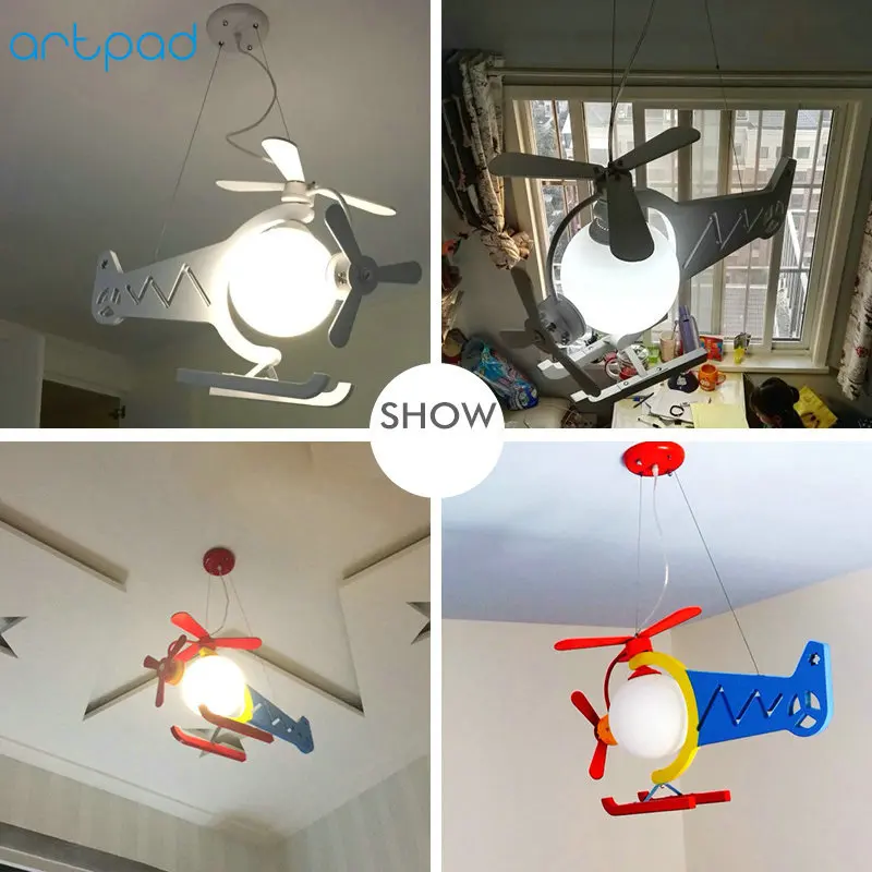 Artpad красочный Творческий мультяшный Кулон лампы переменного тока 110 V-220 V самолет