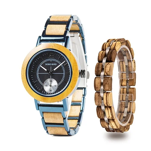 R13-3-S04-3 Reloj hombre BOBO BIRD женские часы деревянный браслет натуральное дерево, ручная работа женские часы наручные часы идея подарки - Цвет: R13-3-S04-3