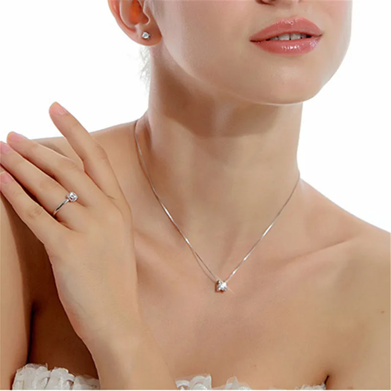 Модная квадратная подвеска кристалл свадебная ожерелье ювелирное изделие