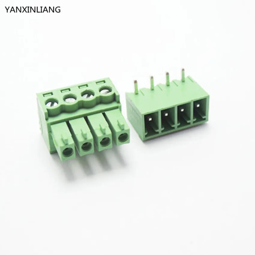 10 комплектов 3 81 4 контактный угловой клеммный разъем типа 300 В 8A мм шаг pcb винтовой