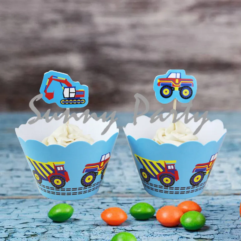 12 шт./лот мультфильм автомобильные темы вечерние трафарет для торта Топпер