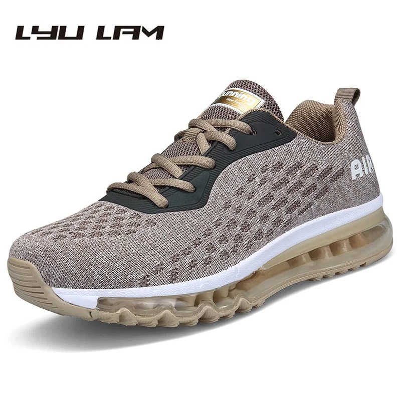 Luminous Air Sole Men Casual Sneakers Shoes Mesh Summer Autumn Light Breathable Lace Up Male Gold Walk Plus size 39-46 Обувь