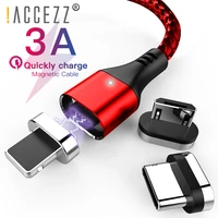 accezz 3a fast magnetic charging cable for iphone x xr xs 6 7 8 plus samsung xiaomi micro usb type c magnet charger data cables