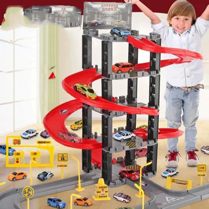 Собрать мульти-трек рельс DIY Автомобильный трек 3D гоночный игрушки с гоночными
