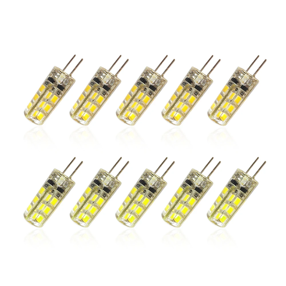 

10pcs G4 LED Crystal Corn Light DC12V 2835 SMD Chip 24LEDs 1.5W Silicon Lamps Crystal Chandeliers Ceiling Replace Bulbs JQ