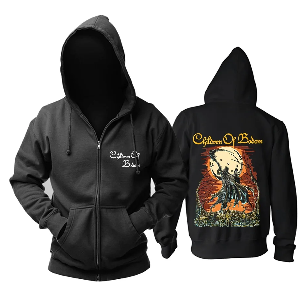

17 Designs Cool Grim Reaper Death Children Of Bodom Rock Zipper Hoodies Shell Jacket Brand Heavy Metal Outerwear Sudadera Fleece