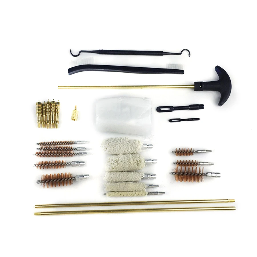 Aluminium Doos Koperen Staaf Dubbel-handvat Katoen Borstel Koperdraad Borstel Combinatie Set Cleaning Kit Tools