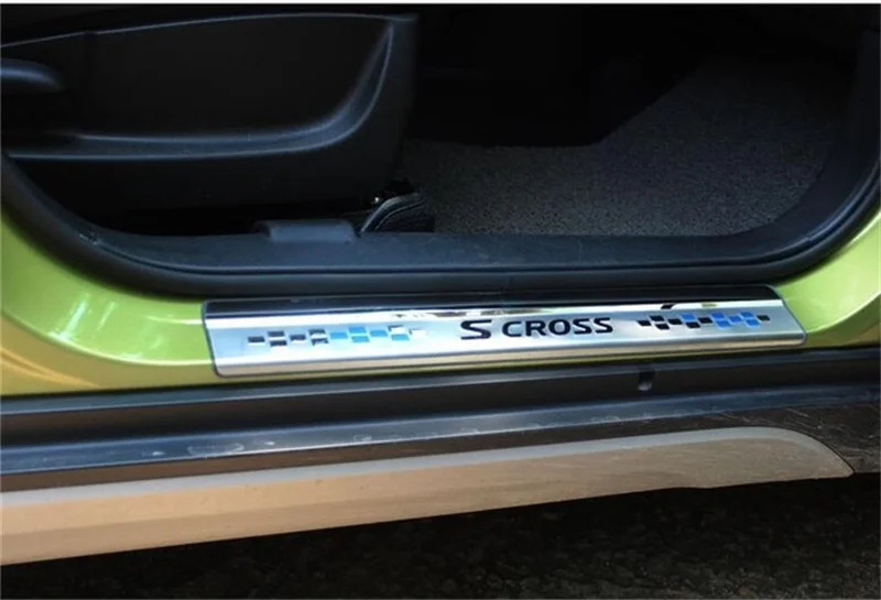 4 шт. Накладка на порог двери из нержавеющей стали для Suzuki SX4 S Cross 2014 2015|car styling|protector