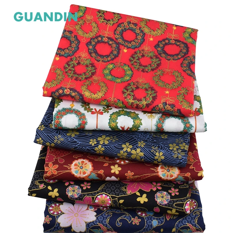 GUANDIN 6 шт./лот красная Цветочная серия набивная саржевая хлопковая ткань