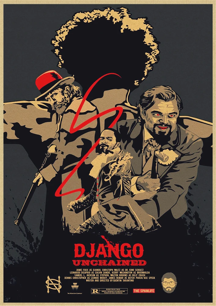 Классический фильм Django Unchained Квентин Тарантино Ретро плакат крафт-бумага кафе домашний декор стен Живопись