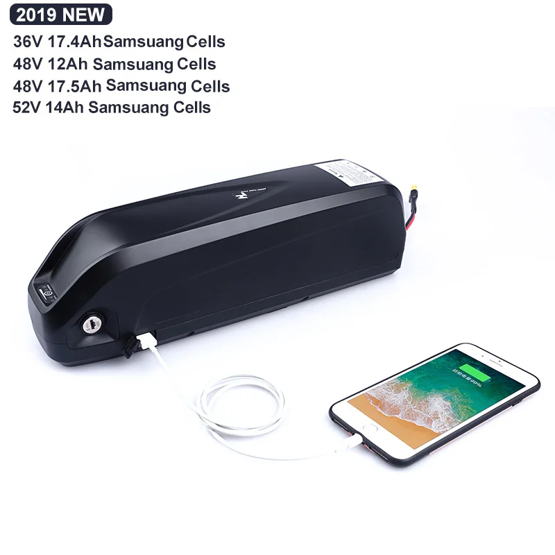 Нет налога samsung ячеек E-bike литиевая батарея 52 в 14Ah 48 в 36 В 17.5Ah 12Ah USB порт мощный аккумулятор электрический велосипед преобразования