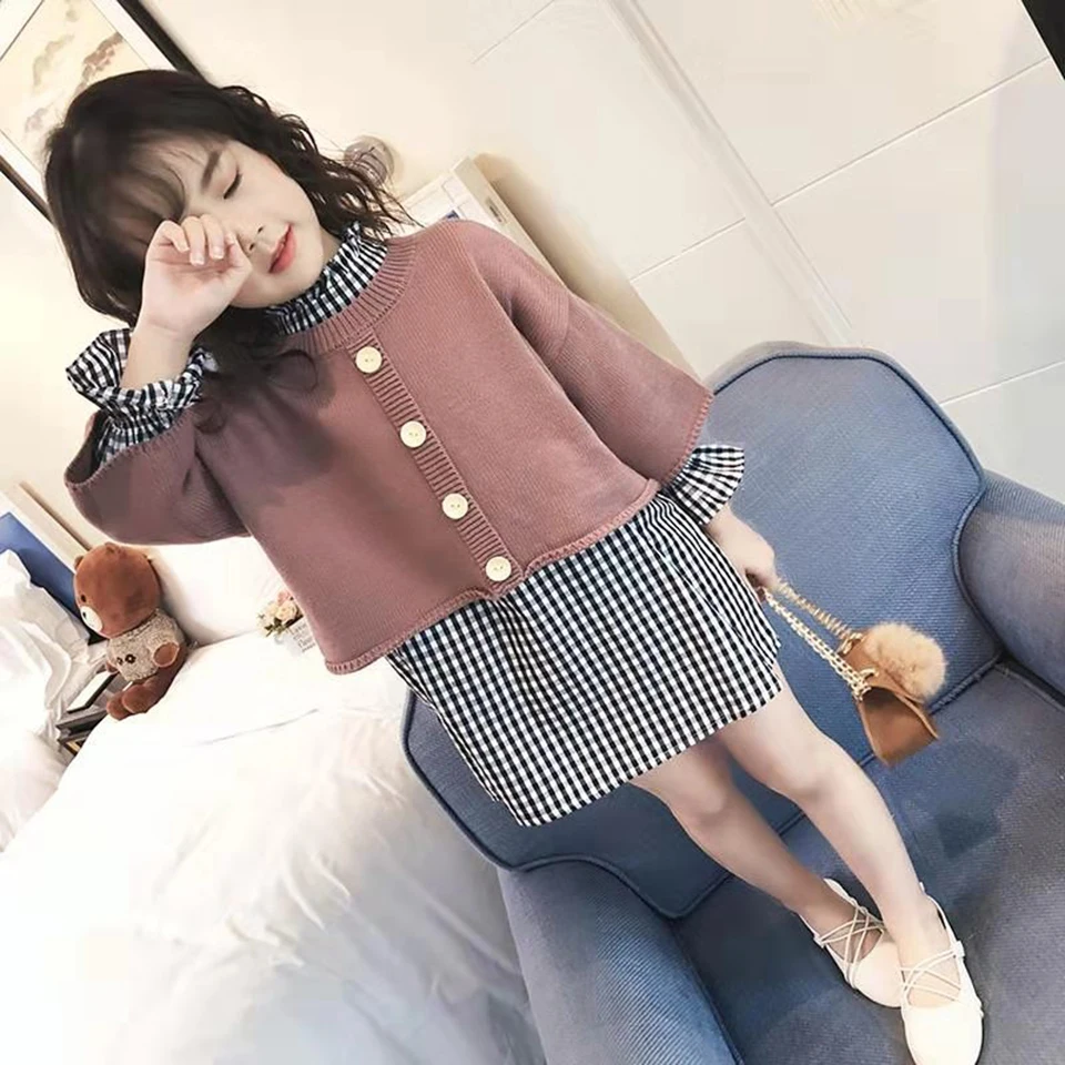 2 шт. свитер и платья модная новинка одежда для маленьких детей девочек на весну