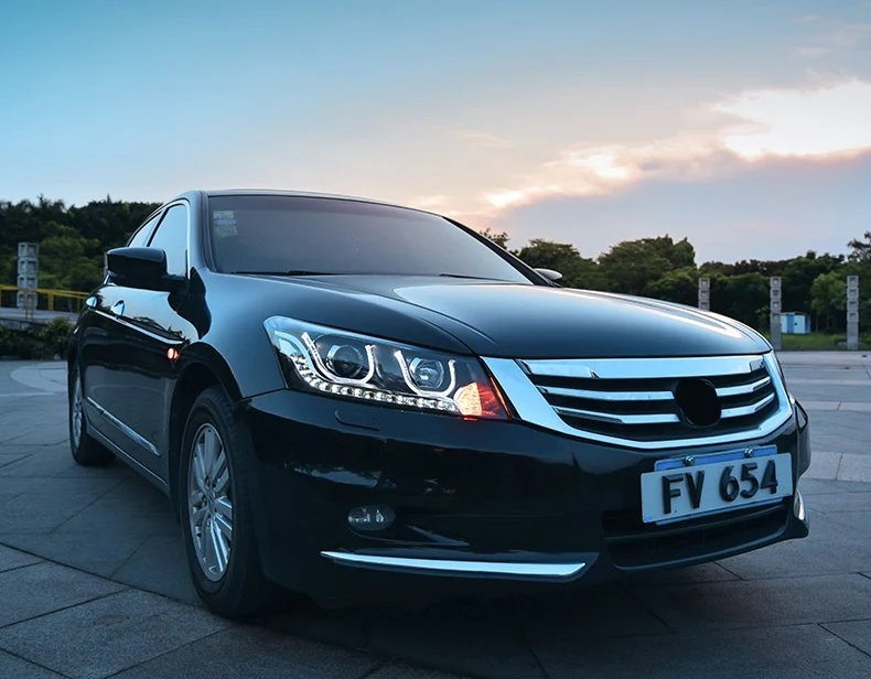 Налобный фонарь для Honda Accord 8th головной светильник s в сборе 2008-2012 светодиодный налобный светильник U Angel Eye светодиодный Q5 bi xenon объектив h7 D2H передний светильник