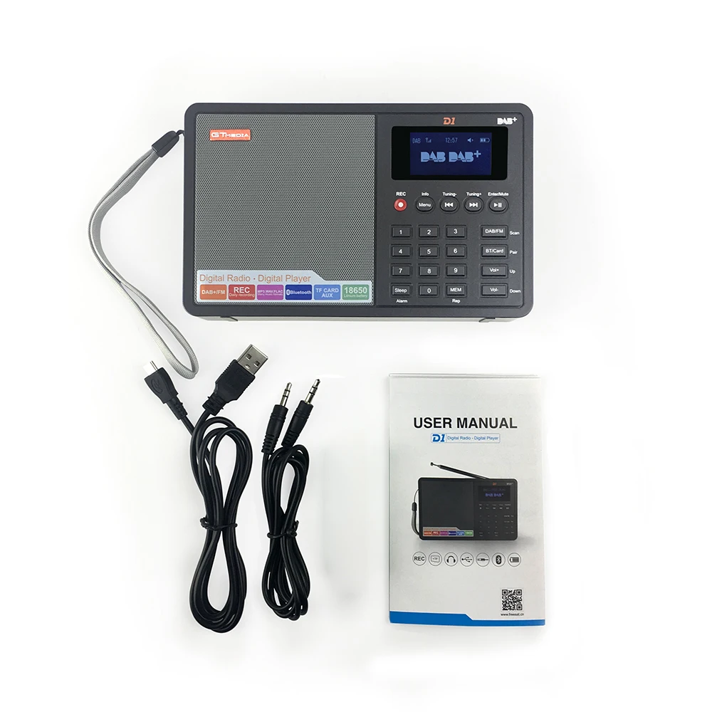 GTMEDIA Bluetooth D1 DAB + FM радио 1 8 ''цифровой ЖК-дисплей TF карта MP3 музыкальный плеер