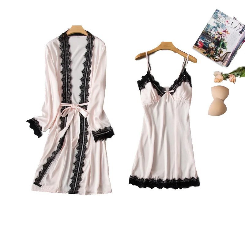 2019 Женская одежда для сна сексуальный женский кружевной вечерний комплект с