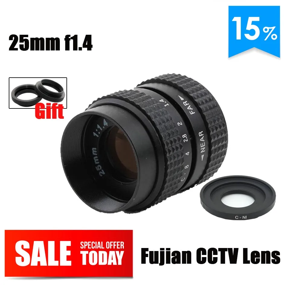 Фуцзянь 25 мм F1.4 cctv объектив C N1 адаптер с горы Macro Ring для Nikon 1 J5 S2 J4 V3 AW1 s1 J3 V2 J2 J1 V1 до