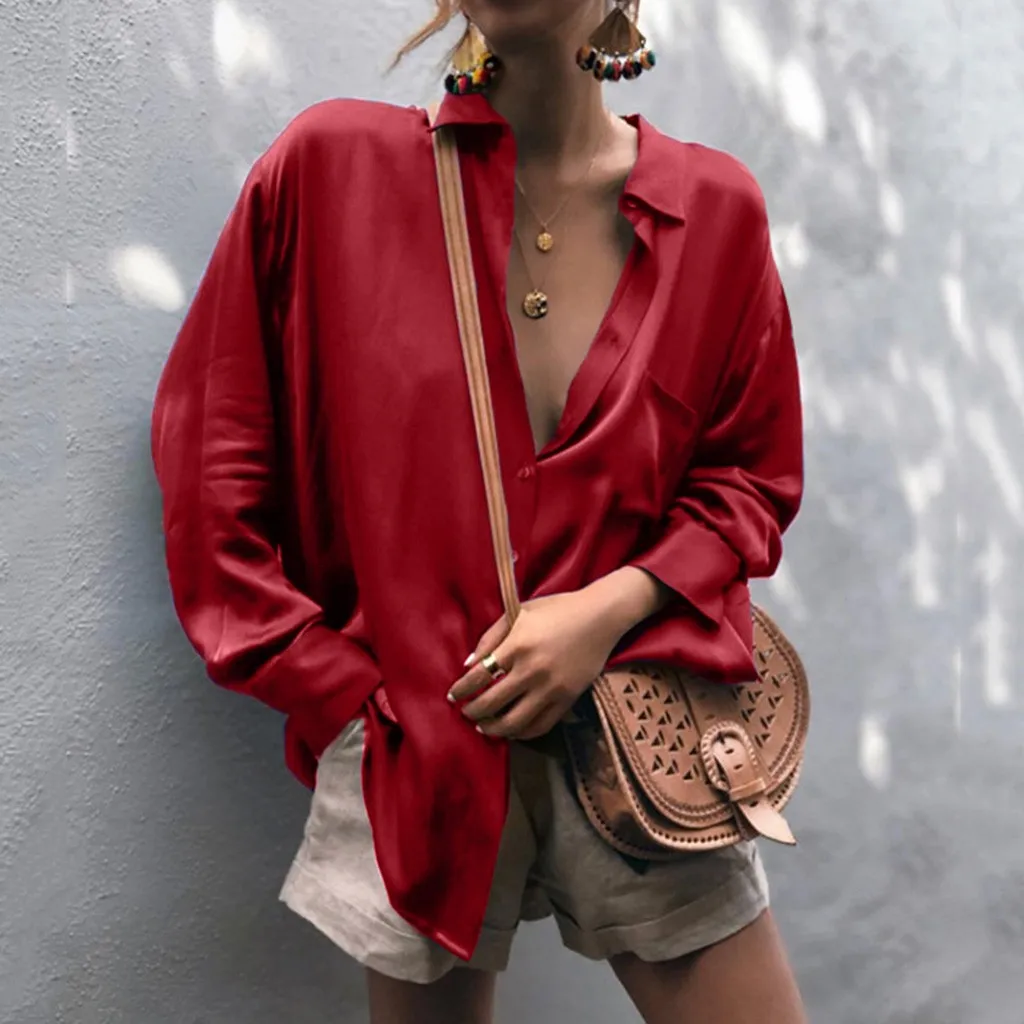 Для женщин однотонные цветные блузки кимоно с длинными рукавами Блузка на