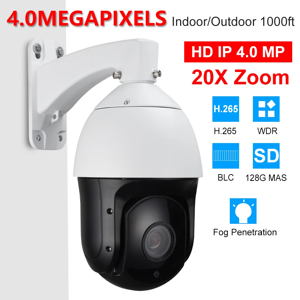 Видеонаблюдения IP66 H.265 H.264 6 &quotHigh Скорость Full HD 4MP IP PTZ Камера 4 мегапикселя 20X зум