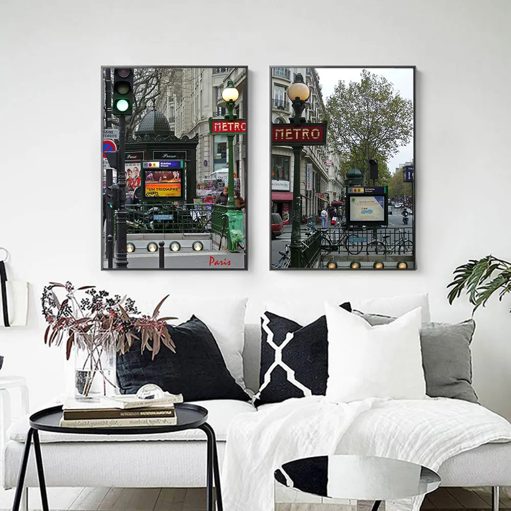 

Paris Famous Street View Wall Art Canvas Poster Nordic Prints Viewscape Painting Picture Decoration Home Decor Unframed