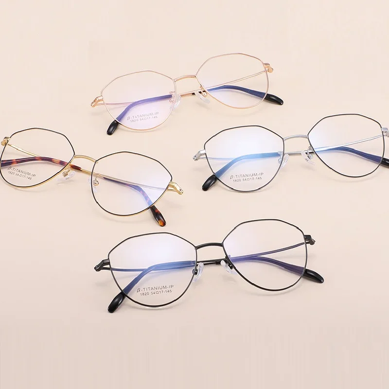 

W-135 Irregular Titanium Women Glasses Frame Internet Sensation Icon Girls Eyeglasses Frame Eyewear Myopia Prescription Glasses