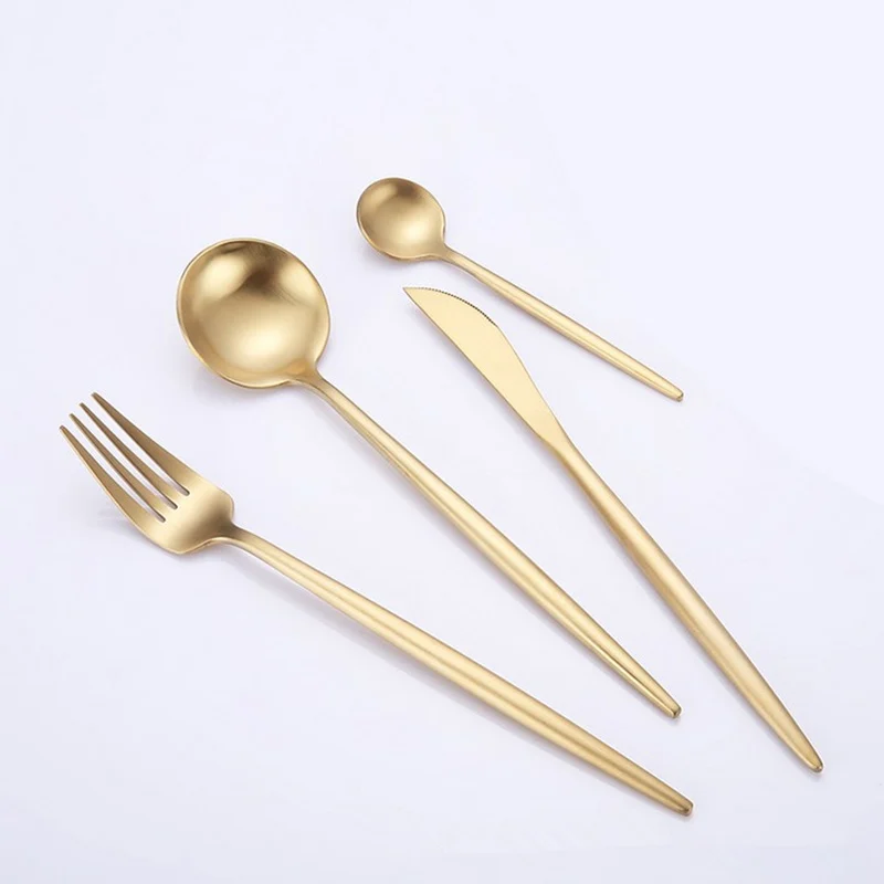 KTL 24 шт. Золотой набор серебряных изделий черный столовых приборов 18/10