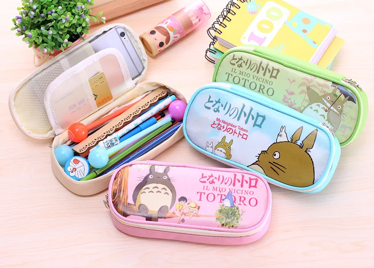 Милые тоторо Япония большой ёмкость multi Pencil чехол искусственная кожа ручка сумка