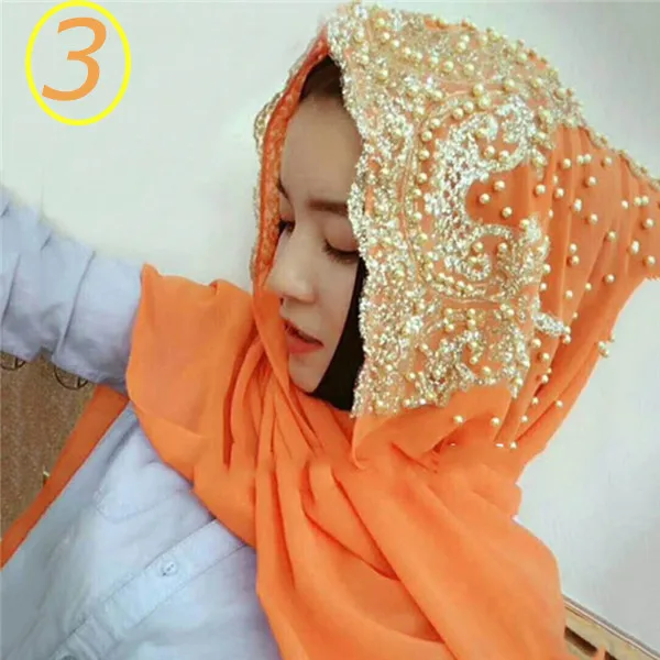 orange BOHOWAII хиджаб для мусульманок, шарф с золотым блеском, однотонный цвет, тюрбан, Женская шаль, шифоновая Роскошная тюрбанта - Цвет: orange