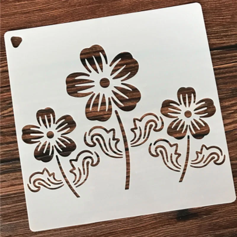 

Большой маленький трафарет в форме подсолнуха, 1 шт., многоразовый трафарет, Аэрограф, живопись, сделай сам, домашний декор, скрап, альбом для ...