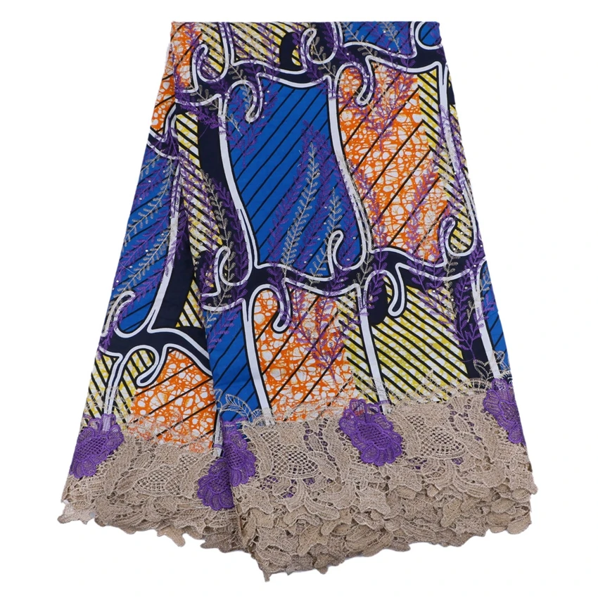 African guipure lace fabric water soluble cord stones for party clothing dress 6yards Nigeria style | Дом и сад