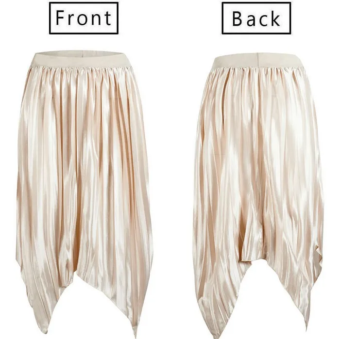 

2019 Women Pleated Midi Skirt High Waist Vintage Skirt Ladies Party Loose Casual Skirts Woman Fashion Clothes Streetwear