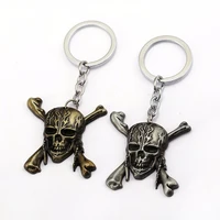 hsic vintage pirates of the caribbean keychain jack sparrow skeleton key chain chaveiro metal skull keychain for men movie gift