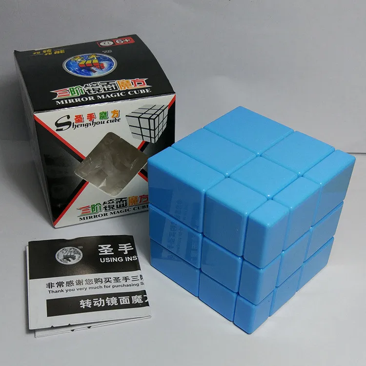 Новинка 3x3x3 ShengShou зеркальный волшебный куб Скорость головоломка розовый и синий s