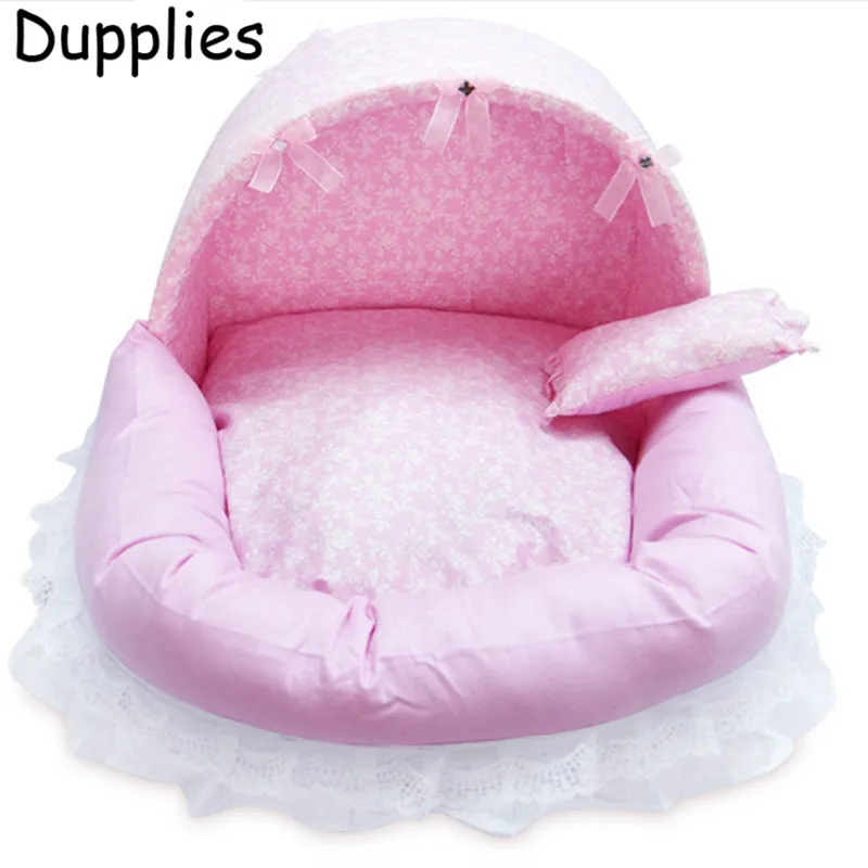 Dupplies принцессы Pet гнездо Кошка Кровать дом любимчика хлопок Моющийся питомник