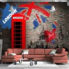 Европейский ретро Лондонский красный телефон стенд кирпичный фартук настенные фрески 3d спальня для гостиной фотобумага настенные Фотообои