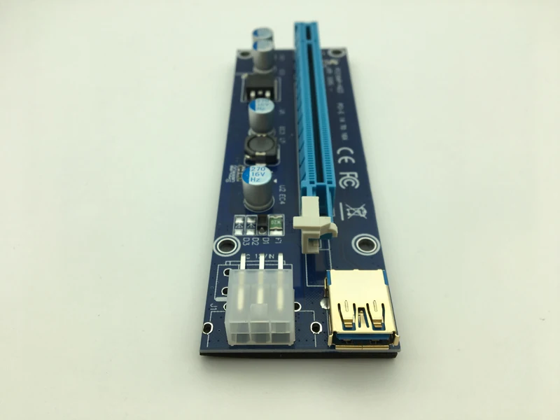 Riser VER009S 0 6 м светодиодный PCIE PCI E 1X к 16X Card 15Pin SATA 6Pin питания позолоченный USB 3 для BTC
