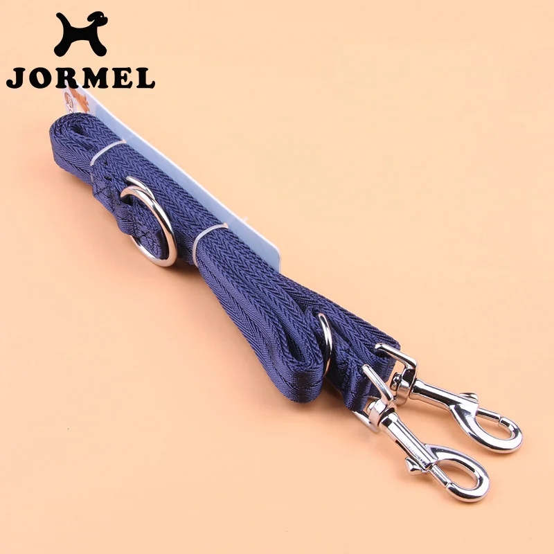 Поводок для двух собак JORMEL длинный Гладкий кожаный поводок однотонный и