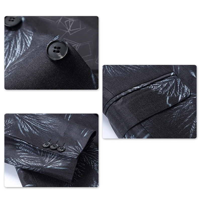 Мужской Блейзер YUNCLOS Осенний облегающий блейзер с принтом высококачественный