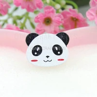 50pcs panda animal lovely kawaii wood wooden sewing shank buttons for diy handicraft 2423mm hand glued kitsch beads charm