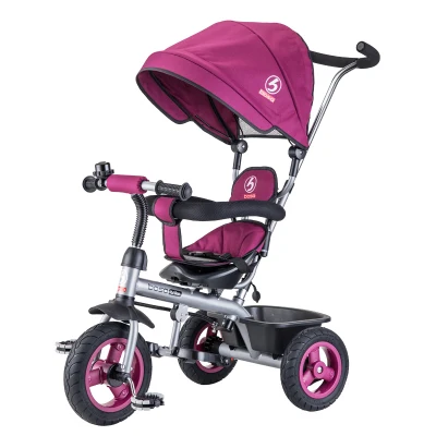 purple BOSO Trike Детский трехколесный велосипед с резиновыми колесами трехколесный велосипед детская коляска - Цвет: purple