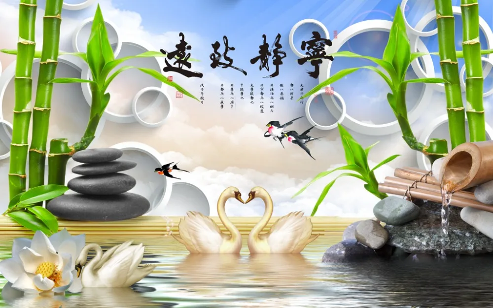 

customize 3d blackout curtains Jiangnan scenery landscape curtains for living room kitchen curtains modern curtains