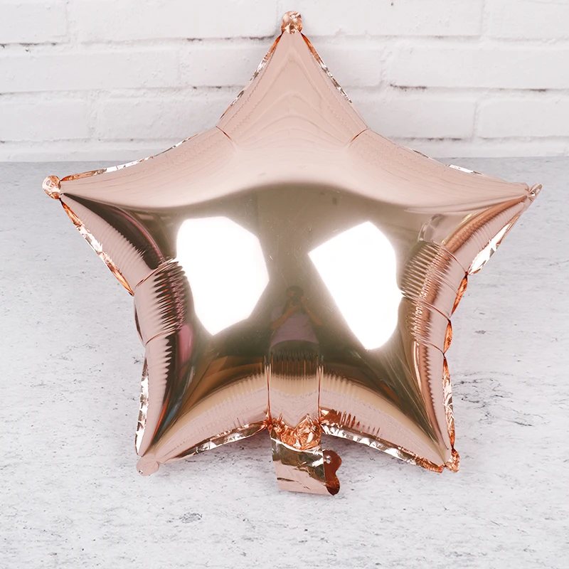 

18inch Star Heart Foil Balloons 10pcs Metallic Rose Gold Inflatable Globos Birthday Party Wedding Valentine's Day Decoration