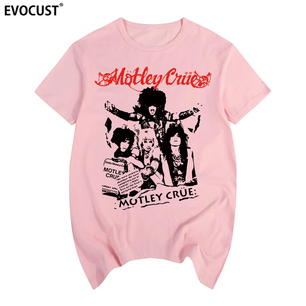 Рок-группа motley crue Shout At The Devil World Tour 1983 винтажная Хлопковая мужская футболка Dr. Feelgood новая футболка - Цвет: Pink