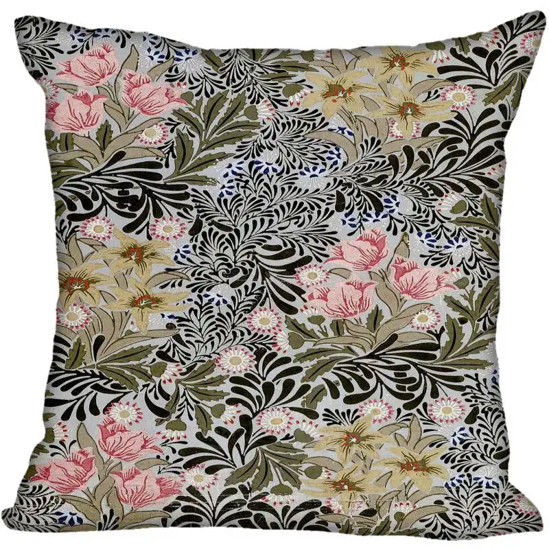 12 Hot Custom William Morris Square Pillowcase Custom Zippered Bedroom Home Pillow Cover Case 35X35cm,40x40cm - Цвет: 12