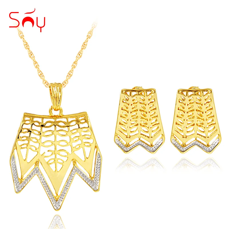 Sunny Jewelry Дубай ювелирные наборы колье серьги Кулон Ювелирные для женщин сплав