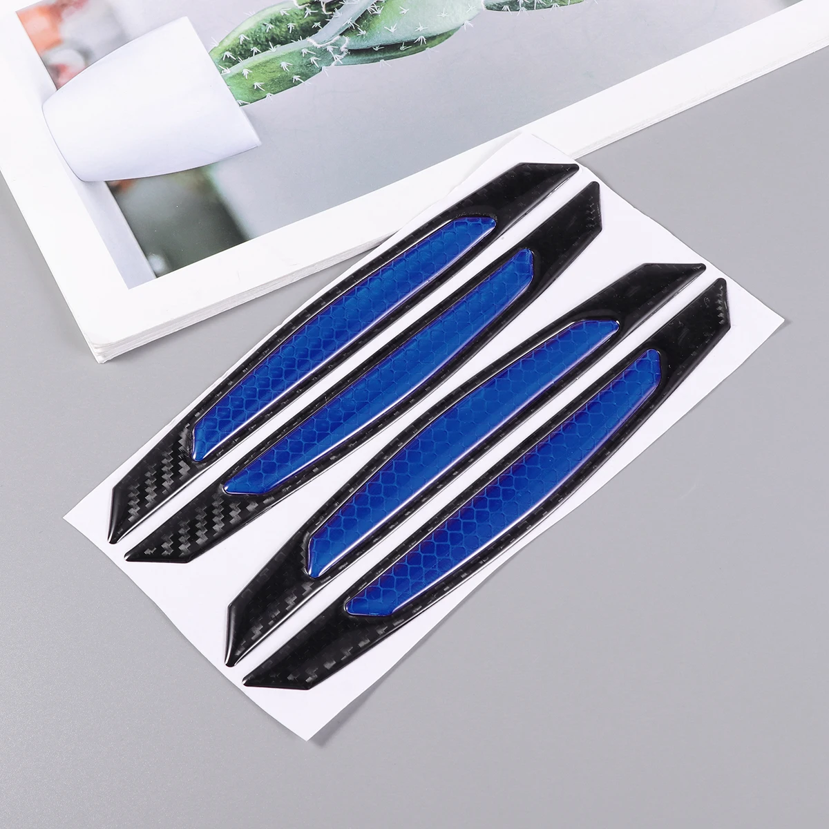 4pcs Car Door Edge Anti Collision Sticker Reflective Carbon Fiber Anti-Rub Strips Anti-scratch Protector A30 | Автомобили и